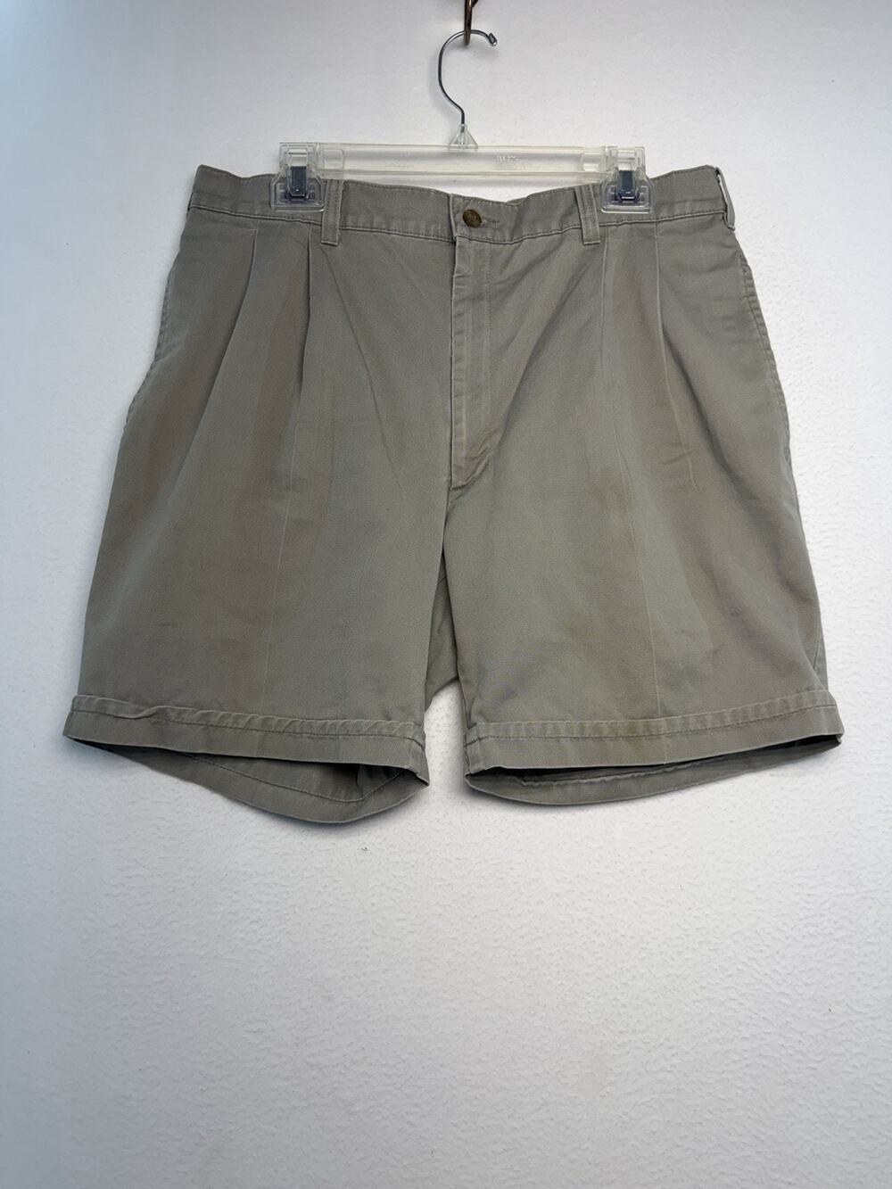 Savane Process Men's 38 Shorts Short Gray Cuffed Pleated Front Vintage Cotton